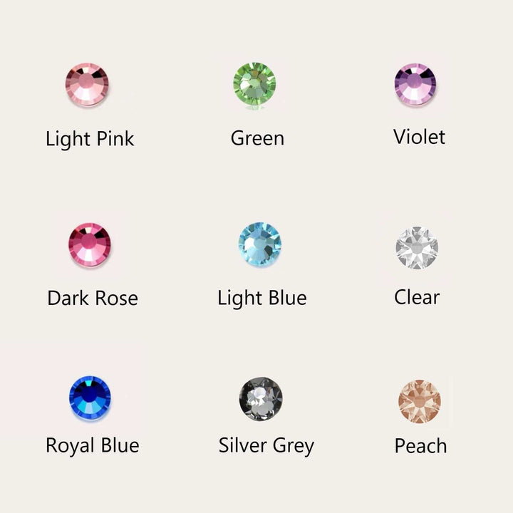 Custom Claw Clip with Personal Text - Stone Color Chart